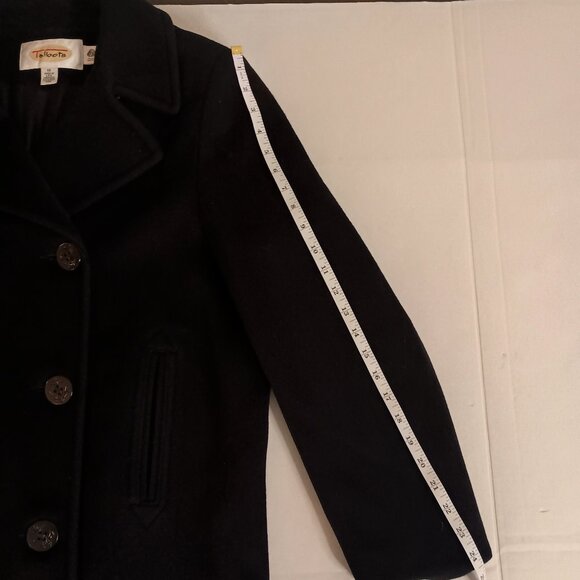 Talbots 100% Wool Black Double-Breasted Peacoat Women’s Size 10 Classic Coat - Picture 14 of 16